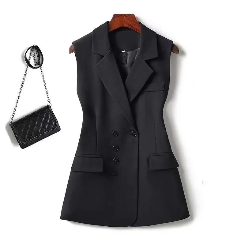 Korean Autumn 2025 New Fashion Vest Women Casual Loose Sleeveless High-end Blazer Waistcoat Coats Ladies Tops Outwear Female