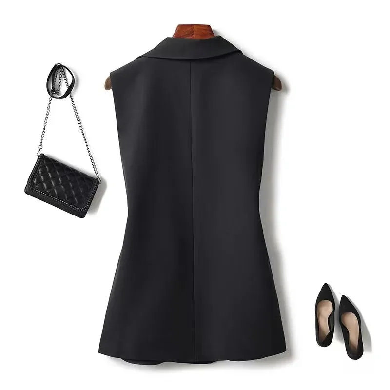 Korean Autumn 2025 New Fashion Vest Women Casual Loose Sleeveless High-end Blazer Waistcoat Coats Ladies Tops Outwear Female