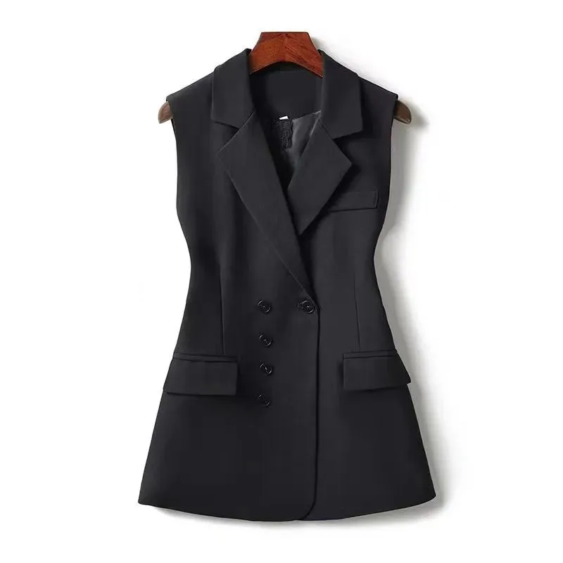 Korean Autumn 2025 New Fashion Vest Women Casual Loose Sleeveless High-end Blazer Waistcoat Coats Ladies Tops Outwear Female