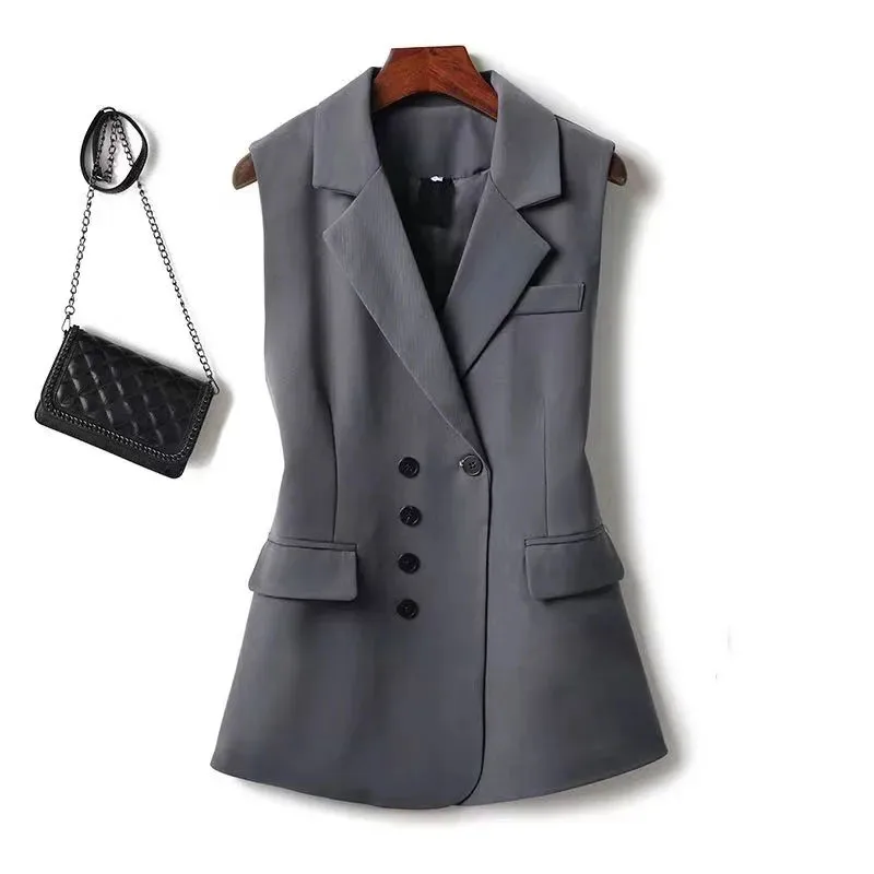 Korean Autumn 2025 New Fashion Vest Women Casual Loose Sleeveless High-end Blazer Waistcoat Coats Ladies Tops Outwear Female