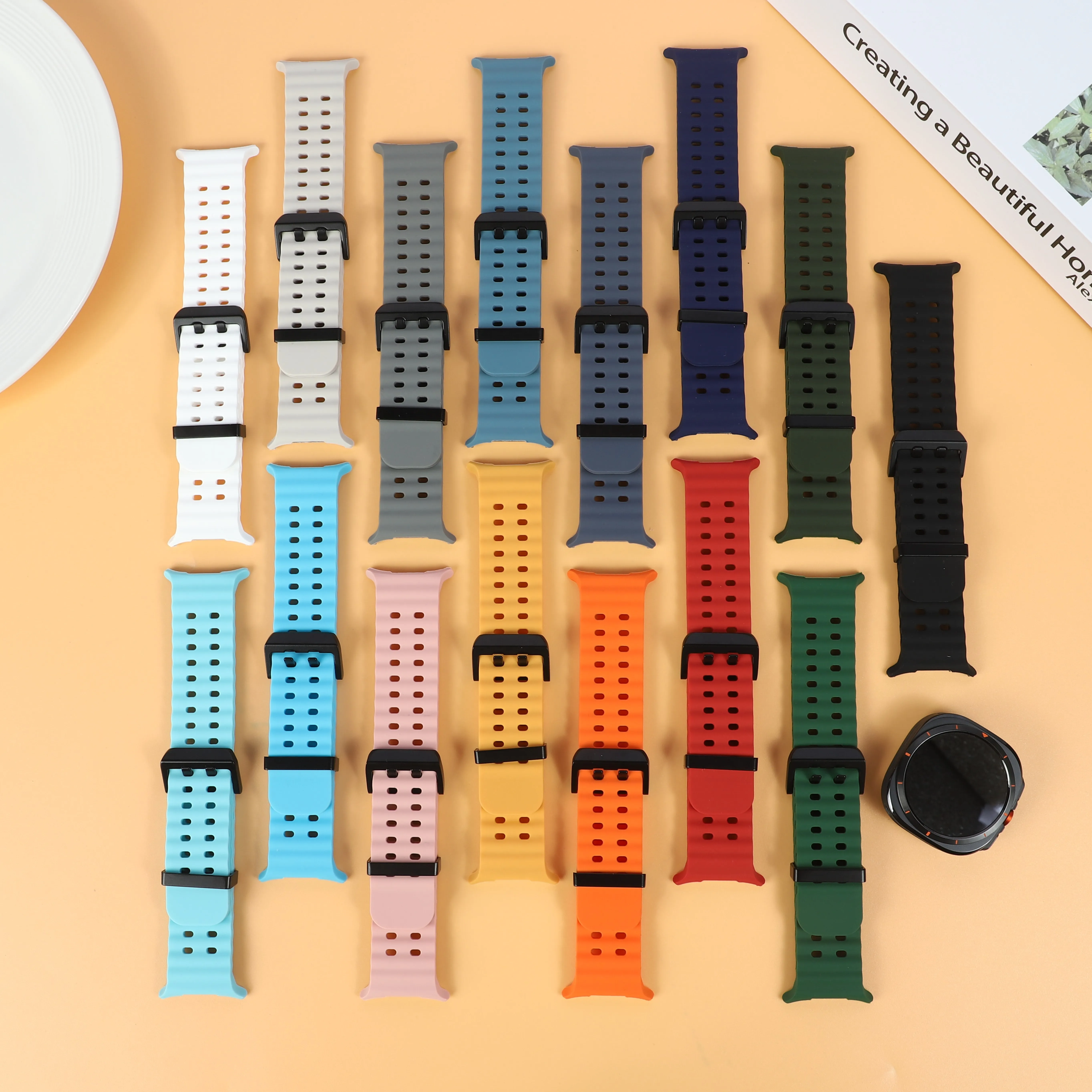 Marine Band For Samsung Galaxy Watch Ultra(2025) Accessories Silicone Sport Bracelet Correa Galaxy Watch Ultra2 Ultra 47mm Strap