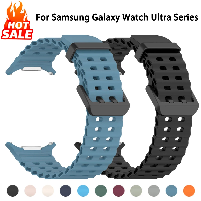 Marine Band For Samsung Galaxy Watch Ultra(2025) Accessories Silicone Sport Bracelet Correa Galaxy Watch Ultra2 Ultra 47mm Strap