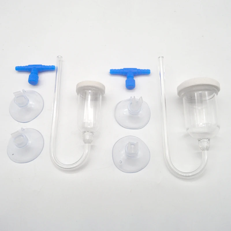 CO2 Diffuser for Aquarium Bubble Reactor CO2 System Atomizer for Fish Tank Live Plants Water Grass Grow Refiner with Suction Cup