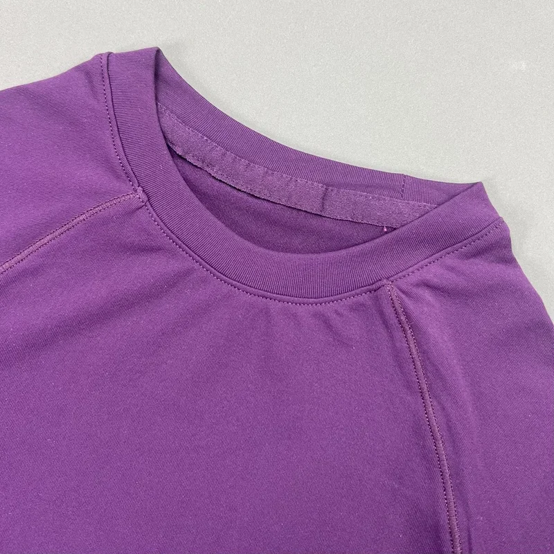 Women Long Sleeve Yoga Top Crew Neck Raglan Thumb Hole Slim Fit Cropped Workout Shirt Seamless Breathable Sports Running Gym Top