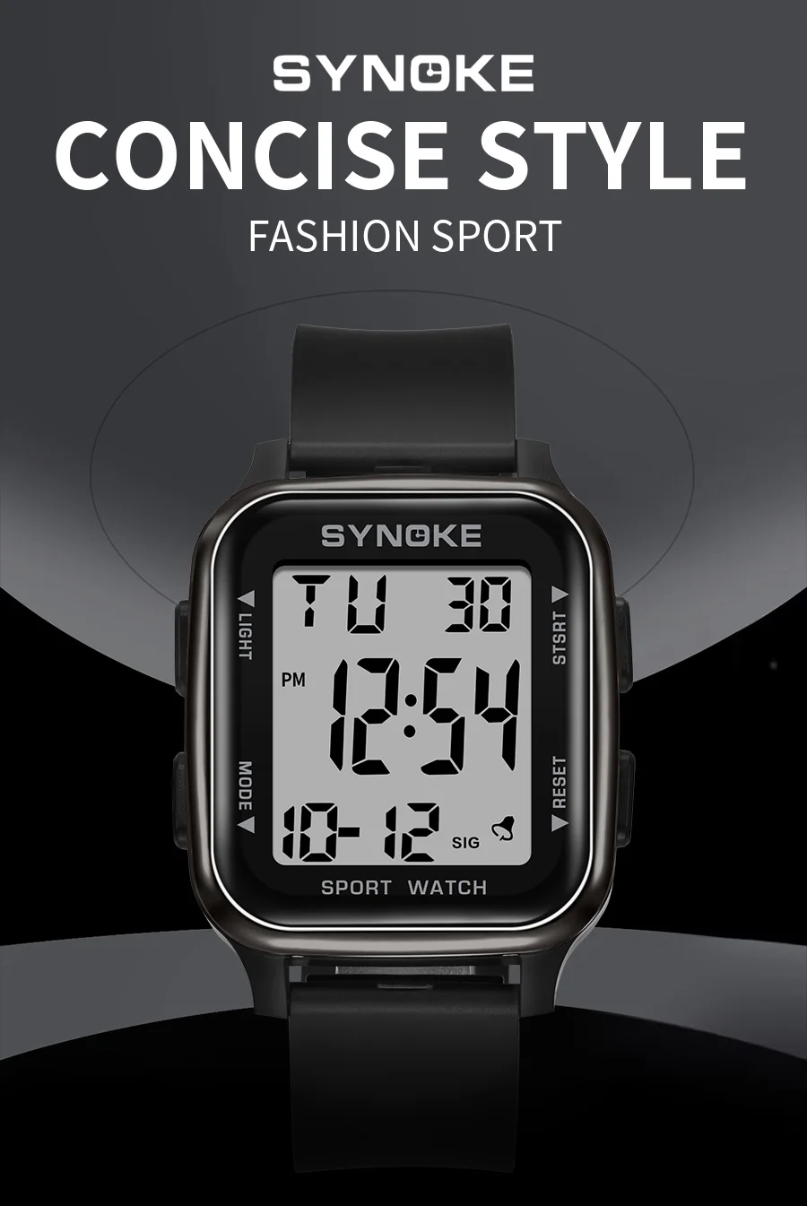 SYNOKE Outdoor Military Digital Watch New For Men Fashion Retro Men Watch Sports Waterproof Men Watch Multifunctional Luminous