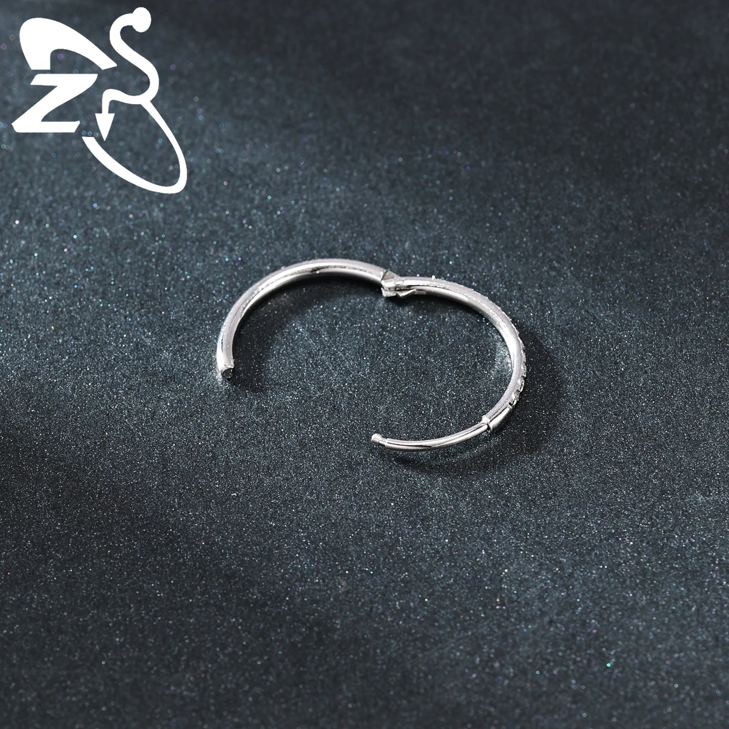 ZS 1 PC 20G Stainless Steel Hoop Earring 6/8/10/12MM Round Stud Earrings CZ Crystal Nose Ring Helix Cartilage Piercings Jewelry