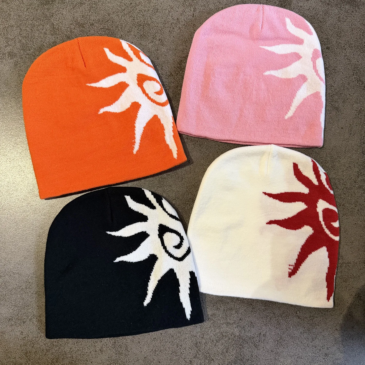 Fashion American Style High Quality Streetwear Graphic Print Beanie Winter Keep Warm Skullcap 100%Cotton Beanie Unisex