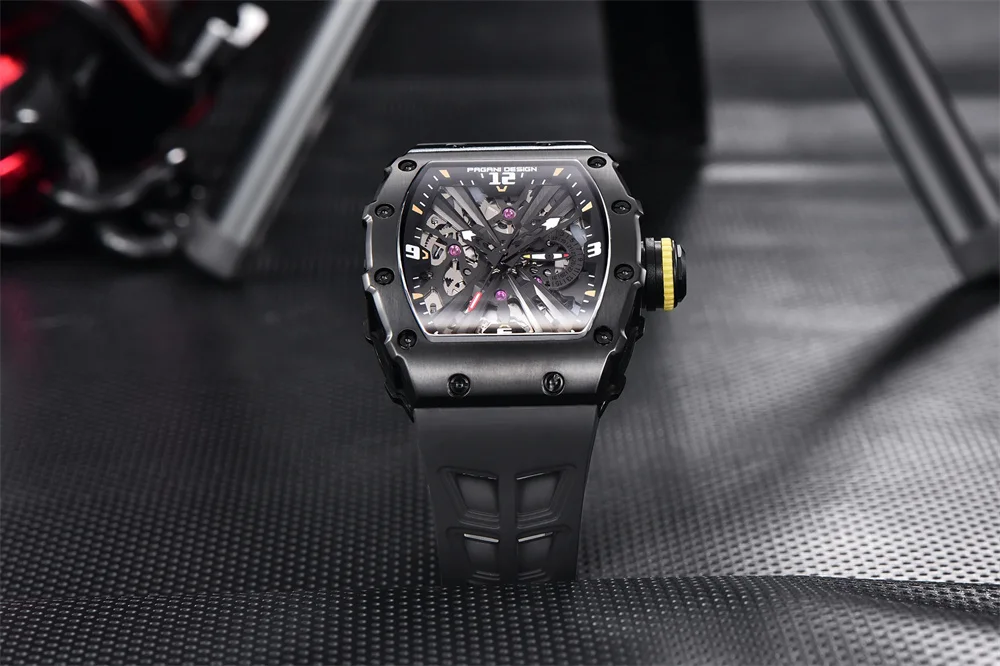 PAGANI DESIGN 42 MM Men's Skeleton Quartz Watch Japan VH65 Sapphire Glass Stainless Steel 50M Waterproof Wristwatches PD1738 New