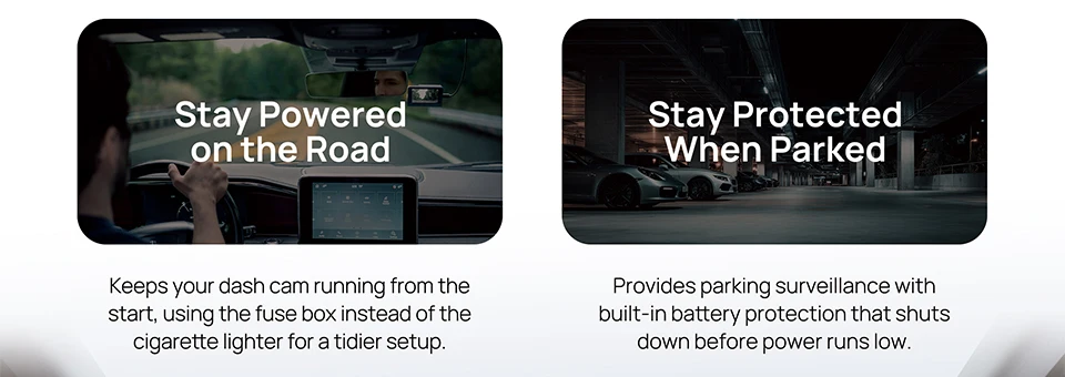 70mai Hardwire Kit OBD-II & Adjustable Hardwire Kit UP06 for Dash Cam Type-C Interface Plug-and-Play 24H Parking Surveillance