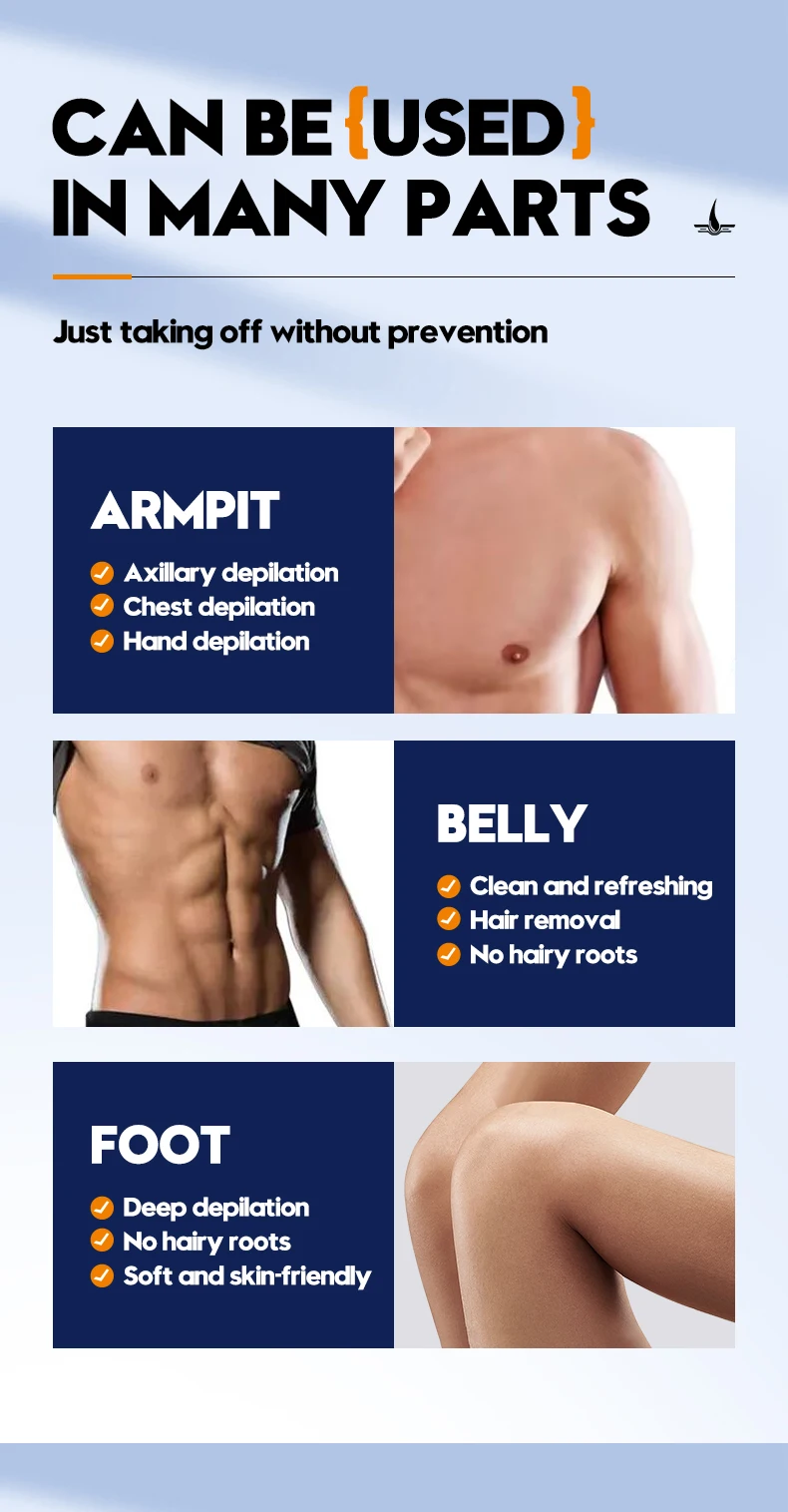 SADOER Men's Painless Hair Removal Cream, A Fast-Acting and Gentle Hair Removal Agent That Moisturizes and Soothes the Skin