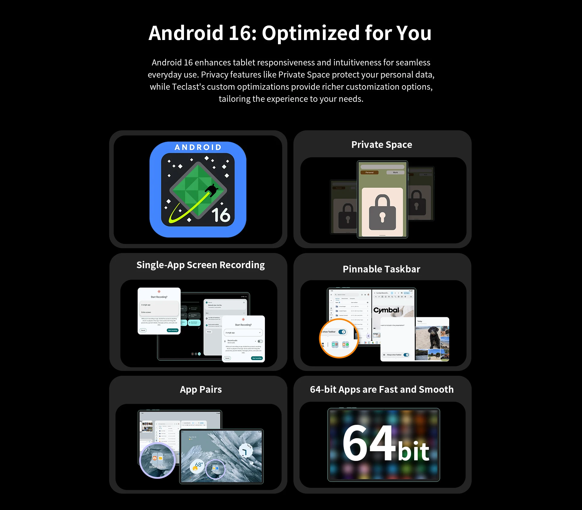Teclast T65 Android 16 Tablet 13.4 inch 120Hz Max. 26GB RAM 128GB ROM 1920x1200 Unisoc T7280 Octa Core 8000mAh 4G LTE Support 4TB TF Card Extension With Case