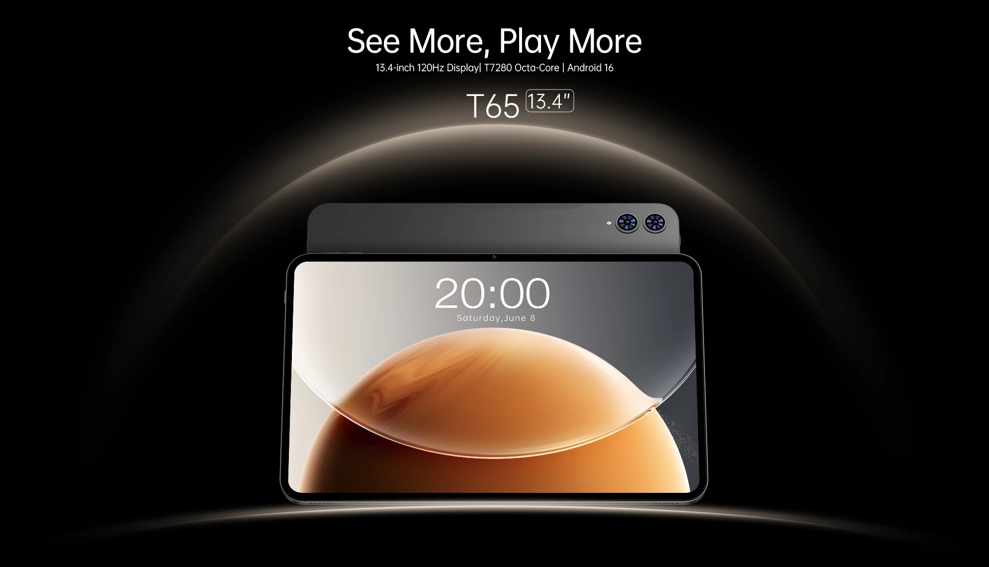 Teclast T65 Android 16 Tablet 13.4 inch 120Hz Max. 26GB RAM 128GB ROM 1920x1200 Unisoc T7280 Octa Core 8000mAh 4G LTE Support 4TB TF Card Extension With Case