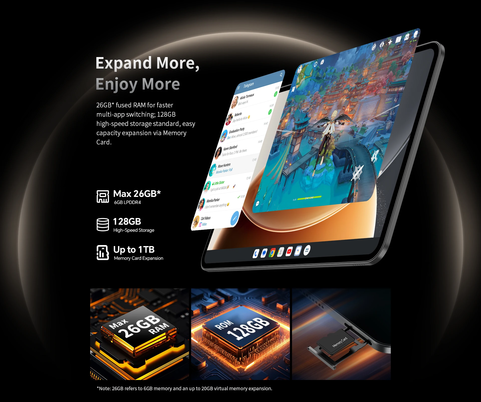 Teclast T65 Android 16 Tablet 13.4 inch 120Hz Max. 26GB RAM 128GB ROM 1920x1200 Unisoc T7280 Octa Core 8000mAh 4G LTE Support 4TB TF Card Extension With Case