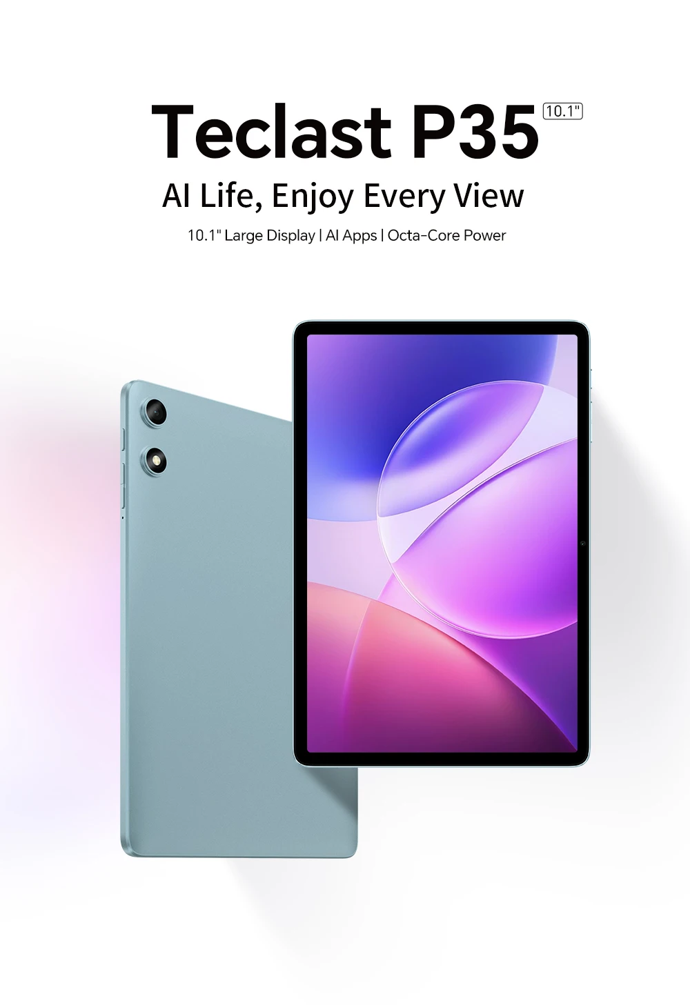 Teclast P35 10.1“ Tablet Android 16 16GB+32GB Lightweight 6000mAh Battery Tablets TDDI Full Lamination with Case Keyboard Stylus Gaming Tablet