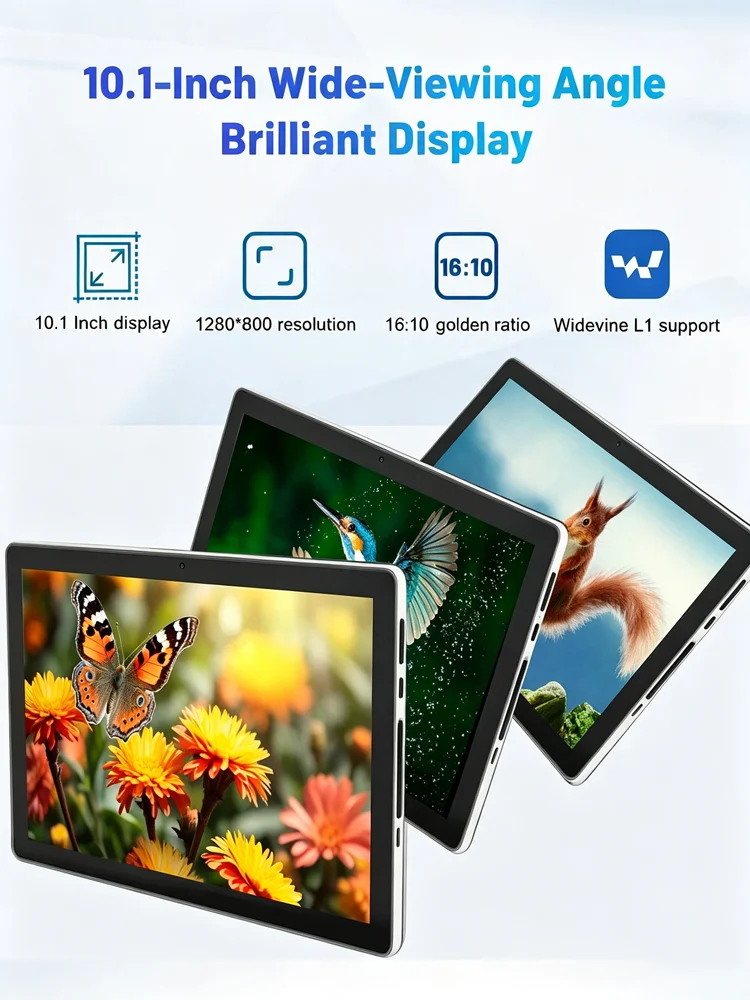 BUFO C11 10.1 Inch Android 15 Tablet PC 20GB(3+17) RAM 64GB ROM Octa Core Processor 1280*800 HD LCD Screen 5000mAh Battery 5MP+8MP Dual Camera Expandable 1TB TF Card Tablet