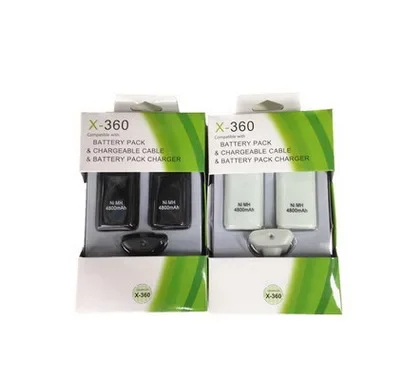 2Pcs 4800mAh Rechargeable Battery With 1 Charging Cable for Xbox 360 Gamepad Batteries Wireless Controller Battery Wholesale