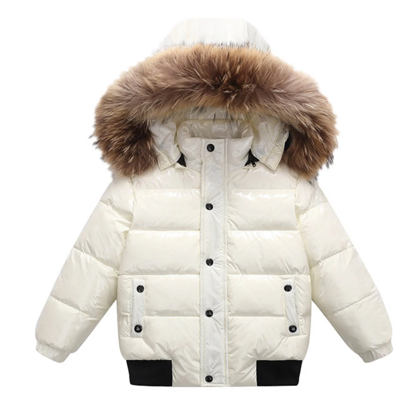 Kids Hooded Coats For Boys And Girls Winter Zip Up Warm Jacket Kid Cotton Padded Down Outerwear Cold Weather Overcoat 2025