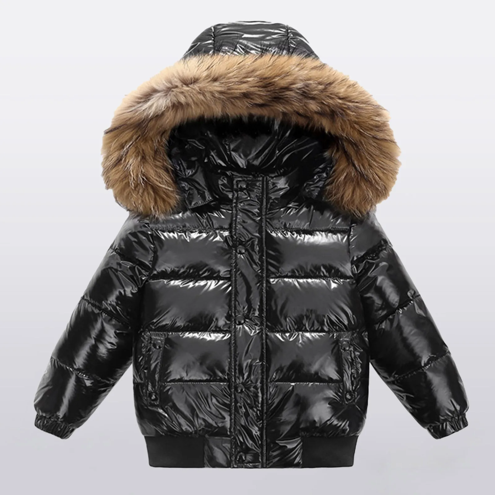 Kids Hooded Coats For Boys And Girls Winter Zip Up Warm Jacket Kid Cotton Padded Down Outerwear Cold Weather Overcoat 2025