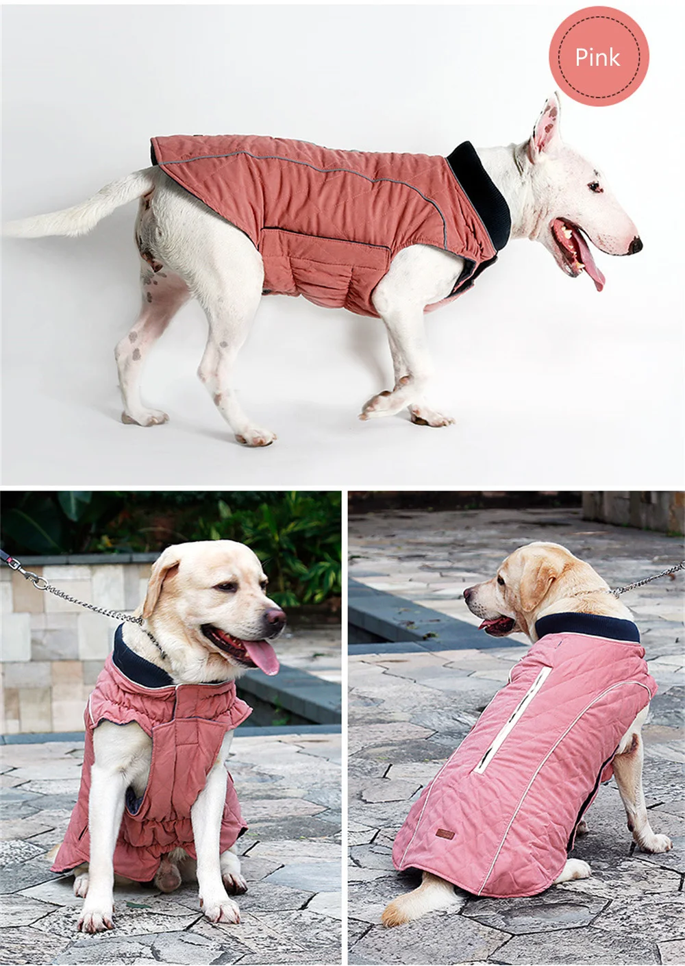 Winter Big Dog Coat Clothes Warm Reflective Pet Vest Jacket for Small Medium Large Dogs Bull Terrier Weimaraner Disfraz Perro