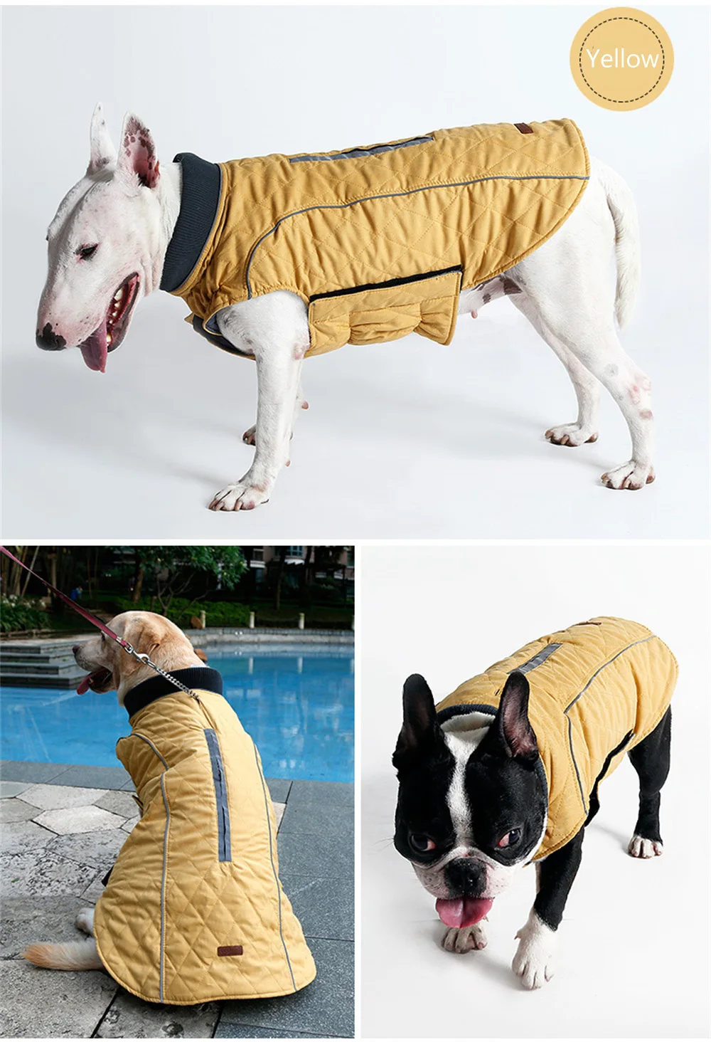 Winter Big Dog Coat Clothes Warm Reflective Pet Vest Jacket for Small Medium Large Dogs Bull Terrier Weimaraner Disfraz Perro