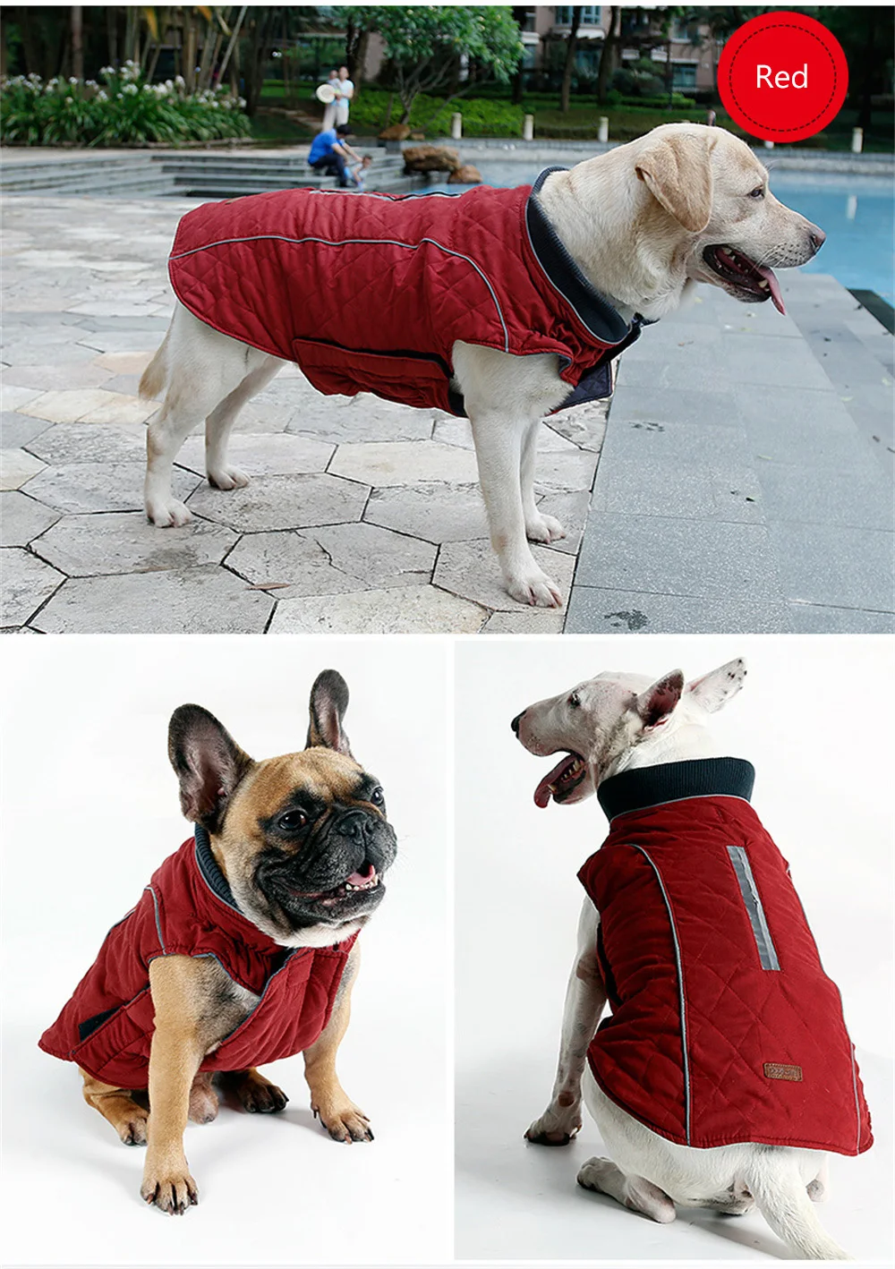Winter Big Dog Coat Clothes Warm Reflective Pet Vest Jacket for Small Medium Large Dogs Bull Terrier Weimaraner Disfraz Perro