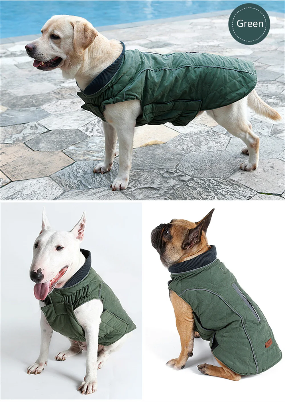 Winter Big Dog Coat Clothes Warm Reflective Pet Vest Jacket for Small Medium Large Dogs Bull Terrier Weimaraner Disfraz Perro