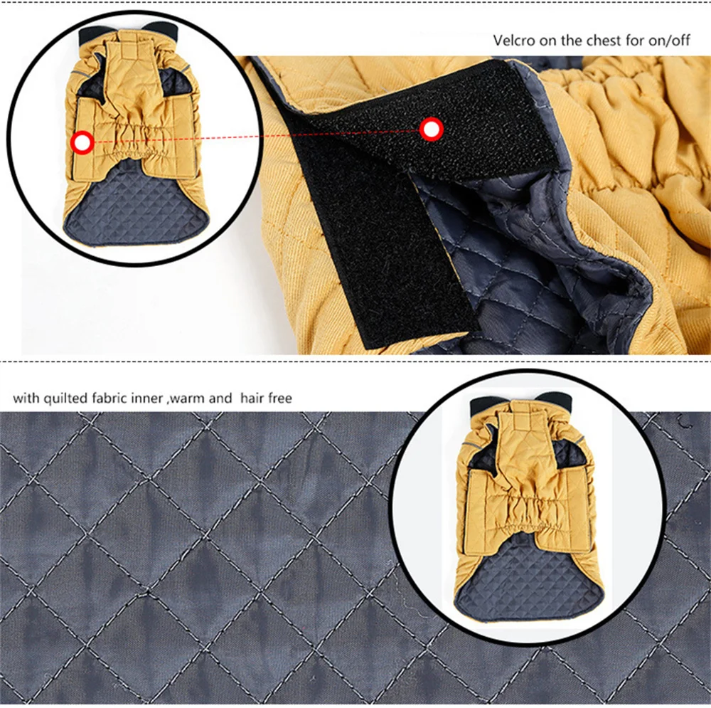 Winter Big Dog Coat Clothes Warm Reflective Pet Vest Jacket for Small Medium Large Dogs Bull Terrier Weimaraner Disfraz Perro