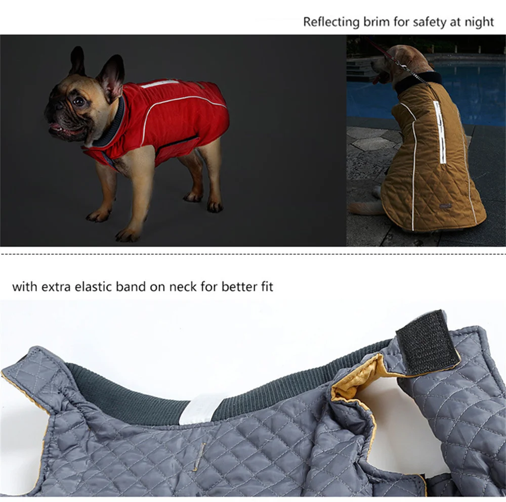 Winter Big Dog Coat Clothes Warm Reflective Pet Vest Jacket for Small Medium Large Dogs Bull Terrier Weimaraner Disfraz Perro