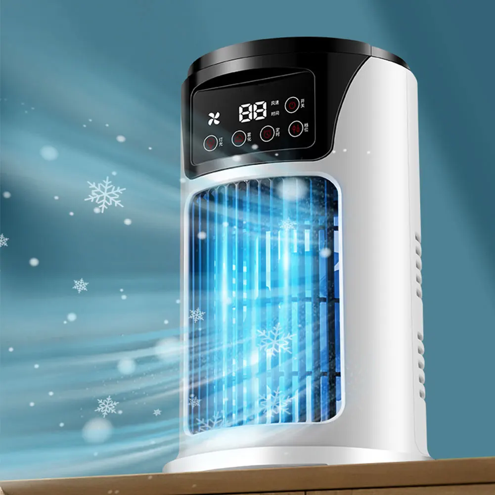 Water Cooling Fan Air Conditioner Adjustable Speeds Timer Personal Fan Air Cooler With Humidifier for Bedroom Living Room Office