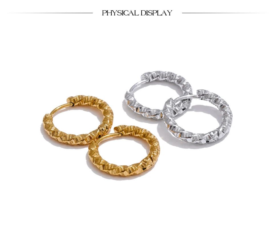 Yhpup 20/15mm Round Daily Wear Hoop Earrings Waterproof Jewelry Women Minimalist Stainless Steel Popular Wholesale Accessories
