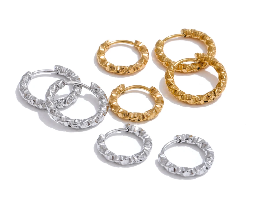 Yhpup 20/15mm Round Daily Wear Hoop Earrings Waterproof Jewelry Women Minimalist Stainless Steel Popular Wholesale Accessories
