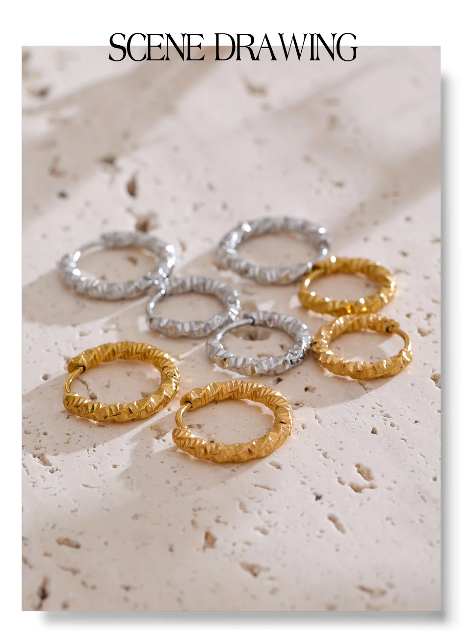 Yhpup 20/15mm Round Daily Wear Hoop Earrings Waterproof Jewelry Women Minimalist Stainless Steel Popular Wholesale Accessories
