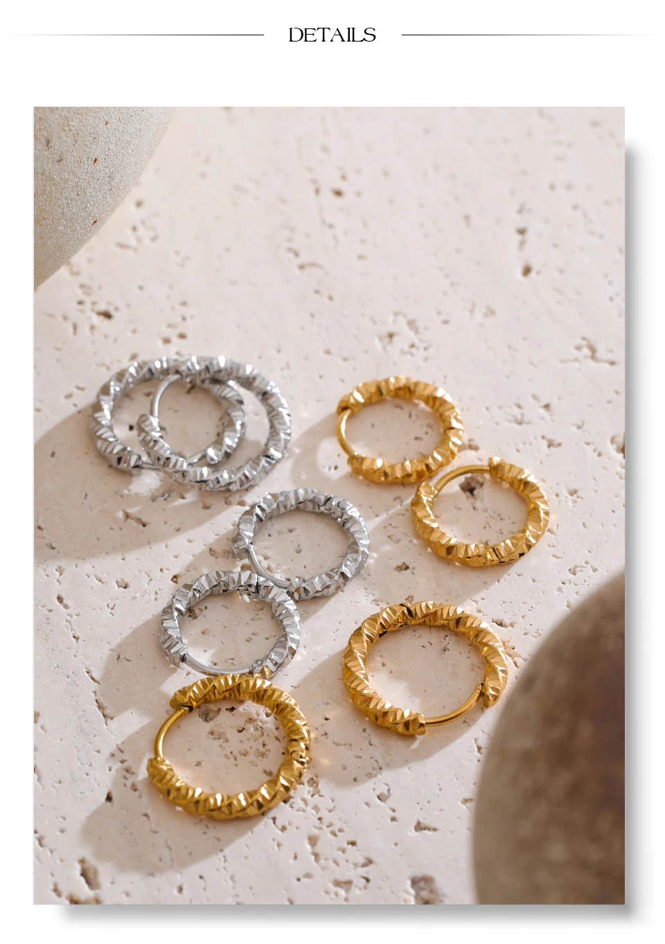 Yhpup 20/15mm Round Daily Wear Hoop Earrings Waterproof Jewelry Women Minimalist Stainless Steel Popular Wholesale Accessories