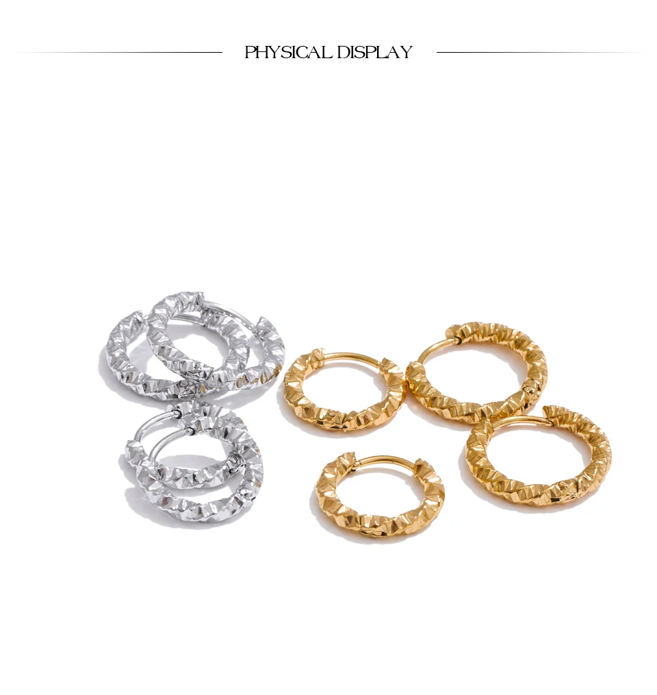 Yhpup 20/15mm Round Daily Wear Hoop Earrings Waterproof Jewelry Women Minimalist Stainless Steel Popular Wholesale Accessories