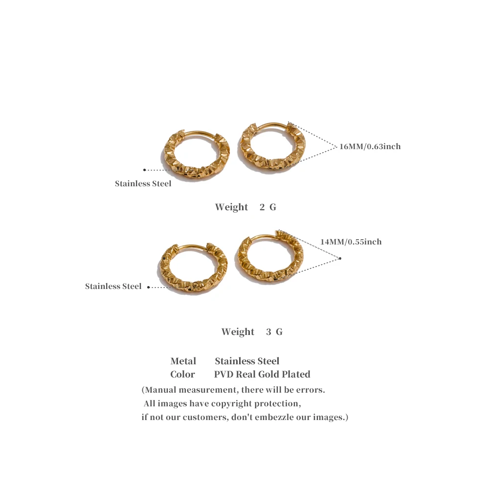 Yhpup 20/15mm Round Daily Wear Hoop Earrings Waterproof Jewelry Women Minimalist Stainless Steel Popular Wholesale Accessories