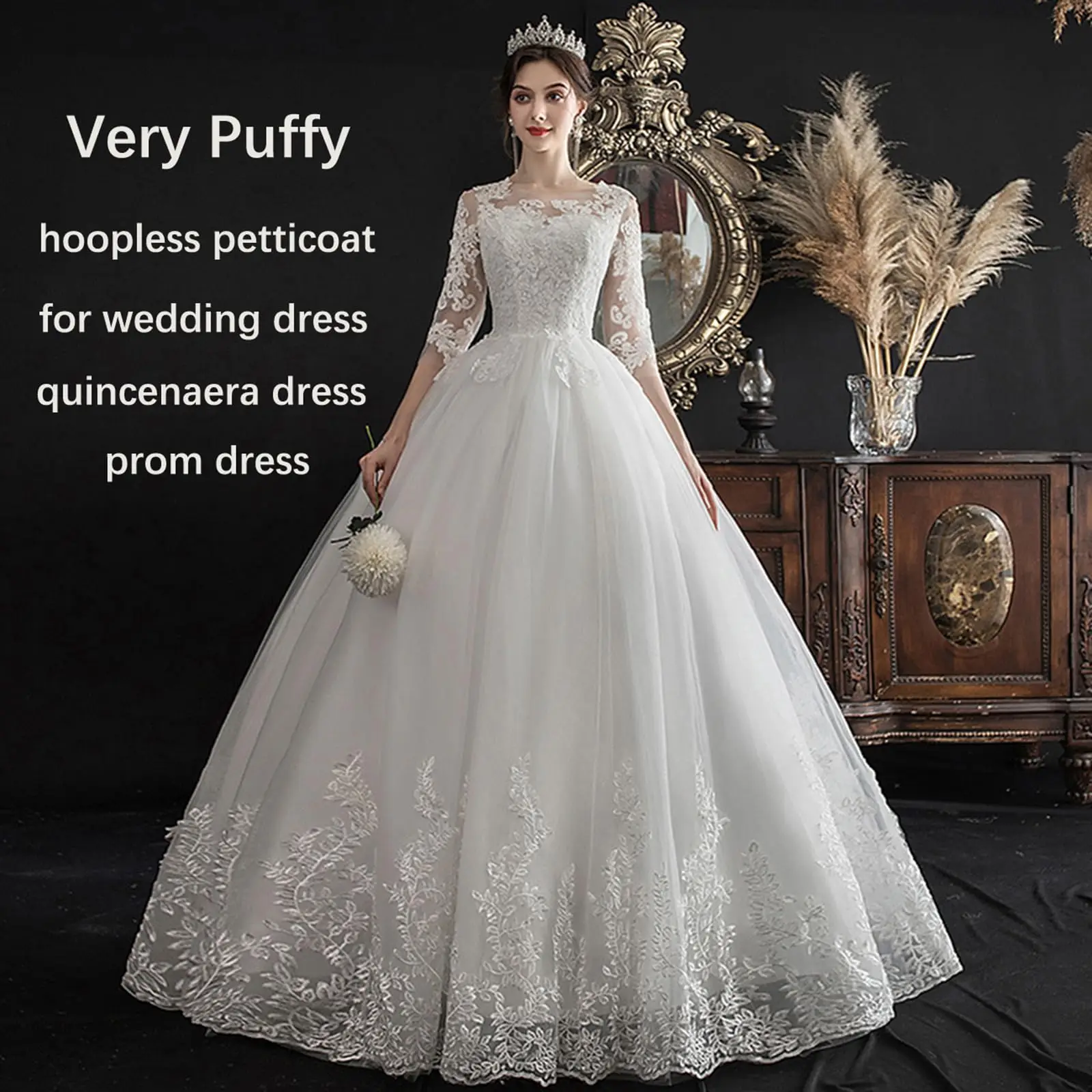 Bridal Wedding Petticoat Underskirt Ball Gown Crinoline Slip Underskirt Bridae Prom Dress Petticoats