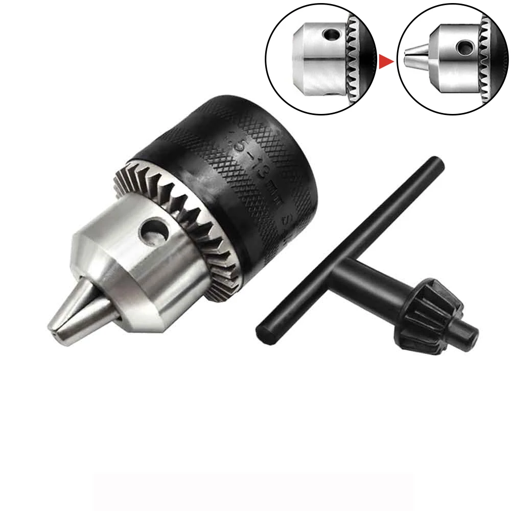 1.5-13mm Drill Chuck,1/2-20UNF Mount Impact Driver Bits Chuck Conversion Hex Shank/SDS-Plus Socket Square Adapter with Chuck Key