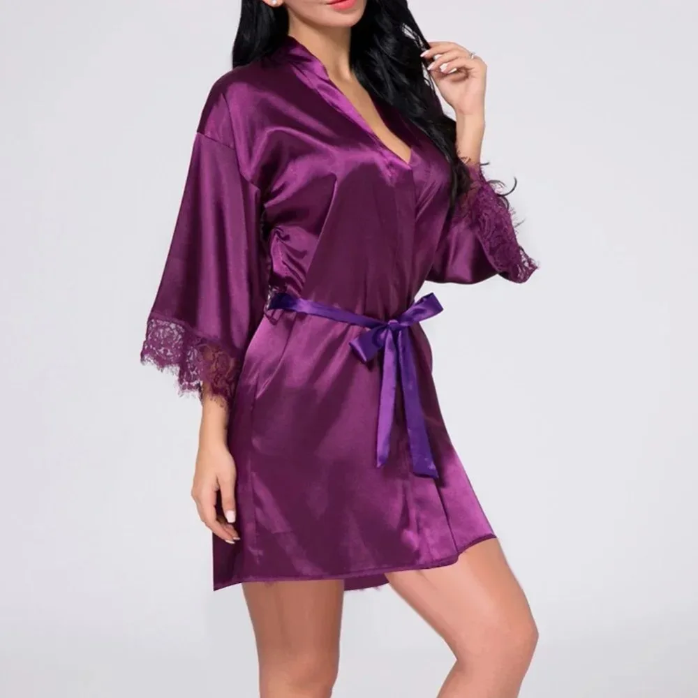 1 Piece Women's Underwear Glossy Robe Pajamas Nightgown Homewear Fashion Trend sexy