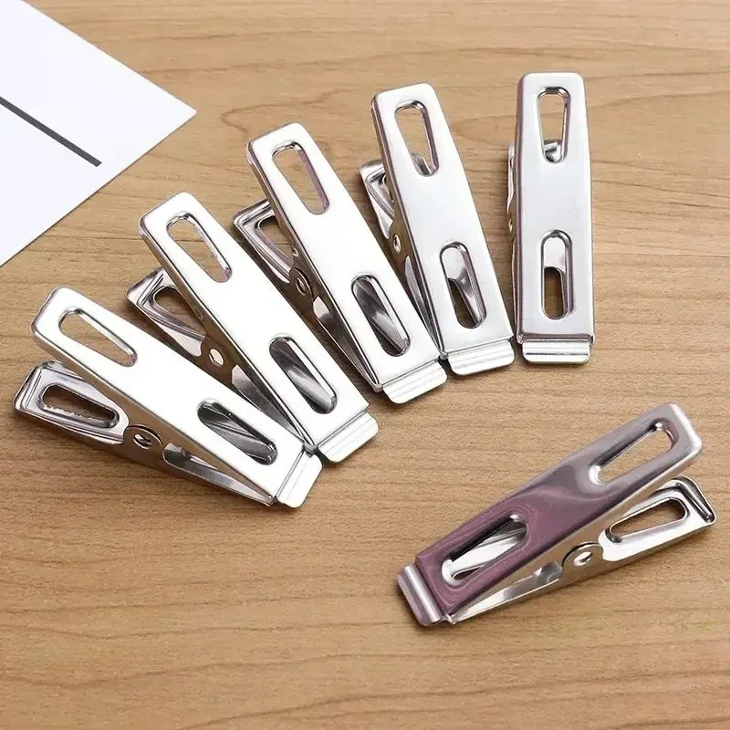 20pcs Stainless Steel Clothespins, Binder Clips, Heavy Duty Clothes Pins, Metal Clip Set, Metal Clothes Clips for Clothes Sock F