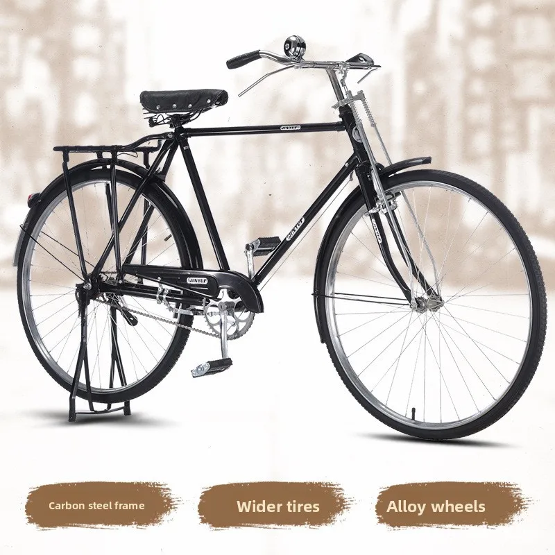 Vintage 28 Inch Bicycle Mountain Ride Nostalgic Retro 80s Style Steel Frame City Cruiser Unisex Bicycle Portable City Commute