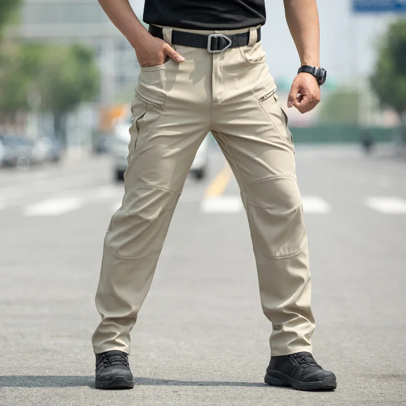 Men Workwear Camouflage Pants with Multiple Pockets Outdoor Site Protective Clothing Wearresistant Dirt Resistant Training Pants