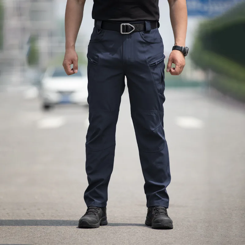 Men Workwear Camouflage Pants with Multiple Pockets Outdoor Site Protective Clothing Wearresistant Dirt Resistant Training Pants