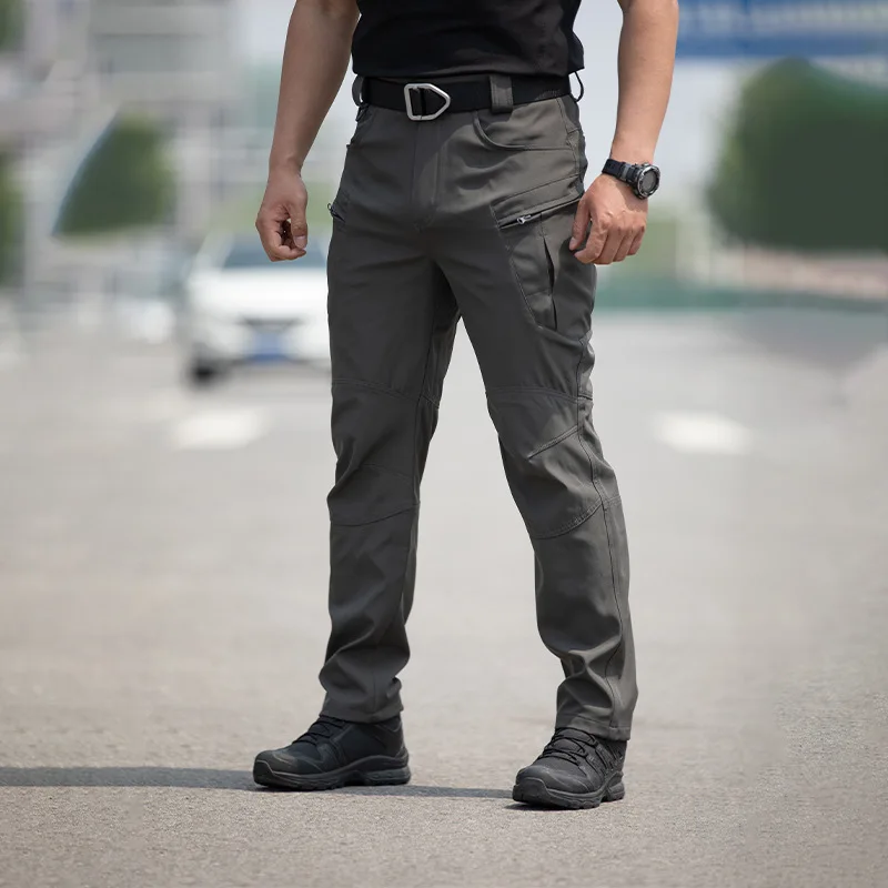 Men Workwear Camouflage Pants with Multiple Pockets Outdoor Site Protective Clothing Wearresistant Dirt Resistant Training Pants