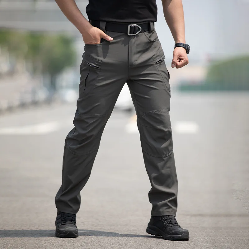 Men Workwear Camouflage Pants with Multiple Pockets Outdoor Site Protective Clothing Wearresistant Dirt Resistant Training Pants