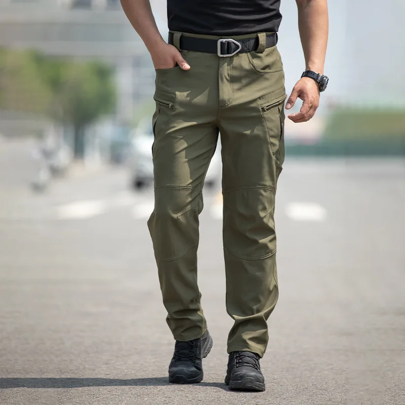 Men Workwear Camouflage Pants with Multiple Pockets Outdoor Site Protective Clothing Wearresistant Dirt Resistant Training Pants