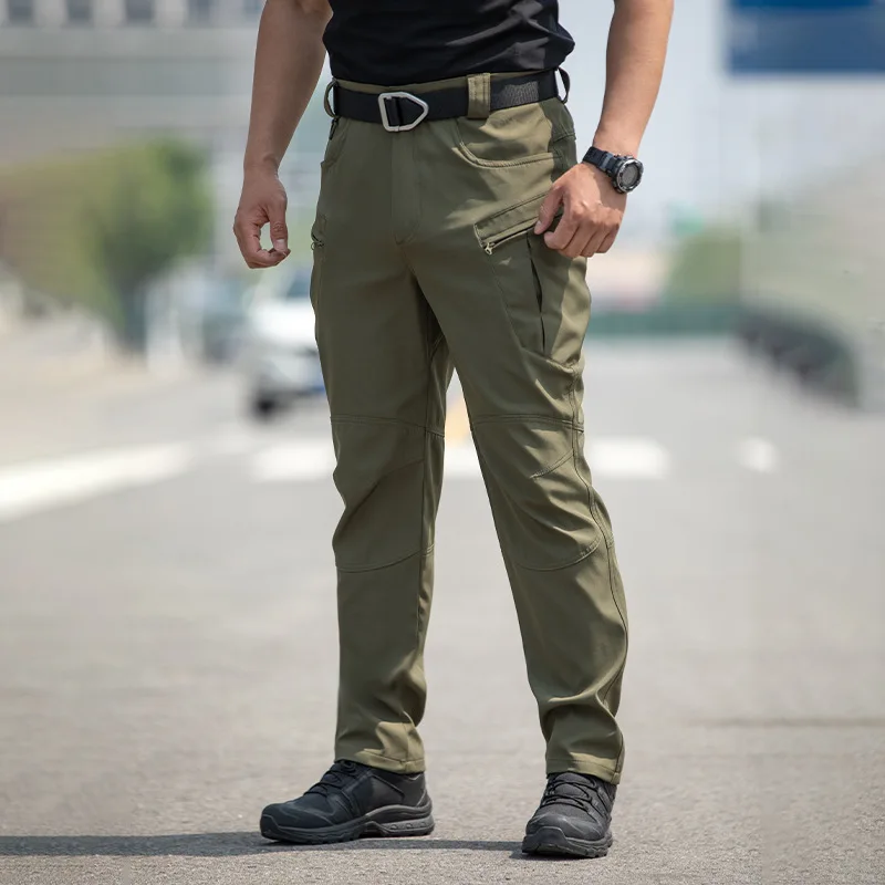 Men Workwear Camouflage Pants with Multiple Pockets Outdoor Site Protective Clothing Wearresistant Dirt Resistant Training Pants