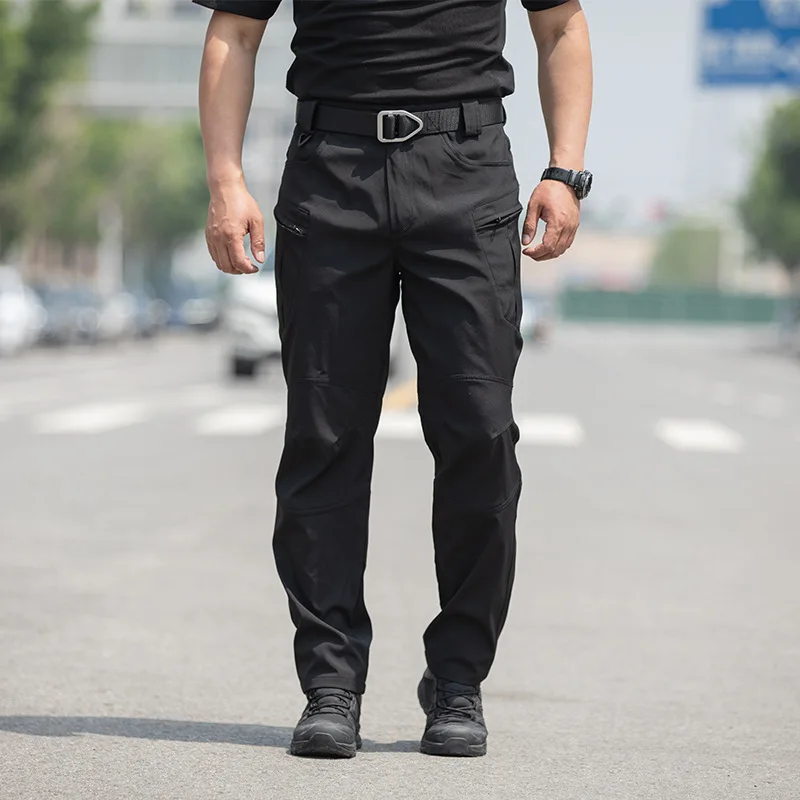Men Workwear Camouflage Pants with Multiple Pockets Outdoor Site Protective Clothing Wearresistant Dirt Resistant Training Pants
