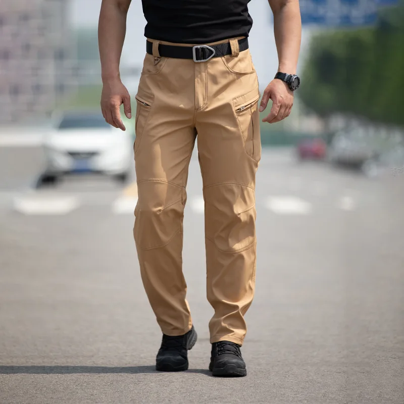 Men Workwear Camouflage Pants with Multiple Pockets Outdoor Site Protective Clothing Wearresistant Dirt Resistant Training Pants