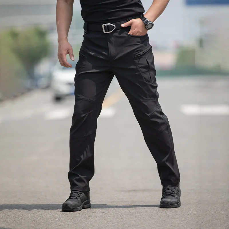Men Workwear Camouflage Pants with Multiple Pockets Outdoor Site Protective Clothing Wearresistant Dirt Resistant Training Pants