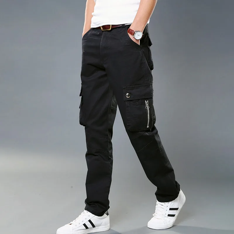 Winter Fleece Warm Tactical Pants Zip Cotton Trousers Loose Army Green Cargo Pants Men Casual Plus Thicken Tooling Pants Size 40